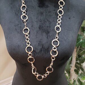 Women's Gold Geometric Circle Link Modern Simple Chic Elegant Jewelry Necklace
